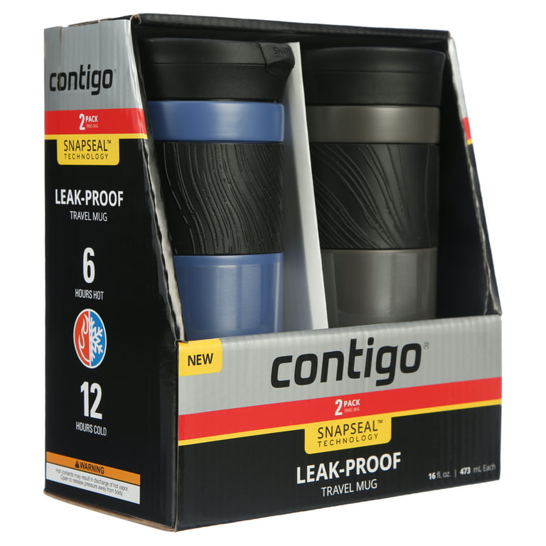 Contigo 2-Pack Insulated Stainless Steel Travel Mug w/ Grip 20 oz Sake/Blue  Corn