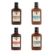 Jim Beam All Natural BBQ Sauce Variety FOUR Pack Includes: Bold N Spicy/Smoky Barrel/Maple Bourbon/Southern Tang 18oz Each