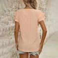 thumbnail image 4 of Mittory Women's Tops Summer Ruffle Sleeve Tops V Neck Eyelet Tshirts Hollow Casual Blouse, 4 of 8