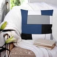 thumbnail image 3 of Navy Blue Grey Geometric 18x18 Pillow Covers Set of 2, Modern Black White Abstract Art Throw Pillow Covers Decorative Couch Cushion Case, Microfiber Square Pillowcases for Bedroom Car Living Room, 3 of 7