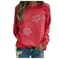 thumbnail image 2 of POROPL Sweatshirt Plus Size Long Sleeve Sweatshirt Printed Pullover Tops Red L, 2 of 3