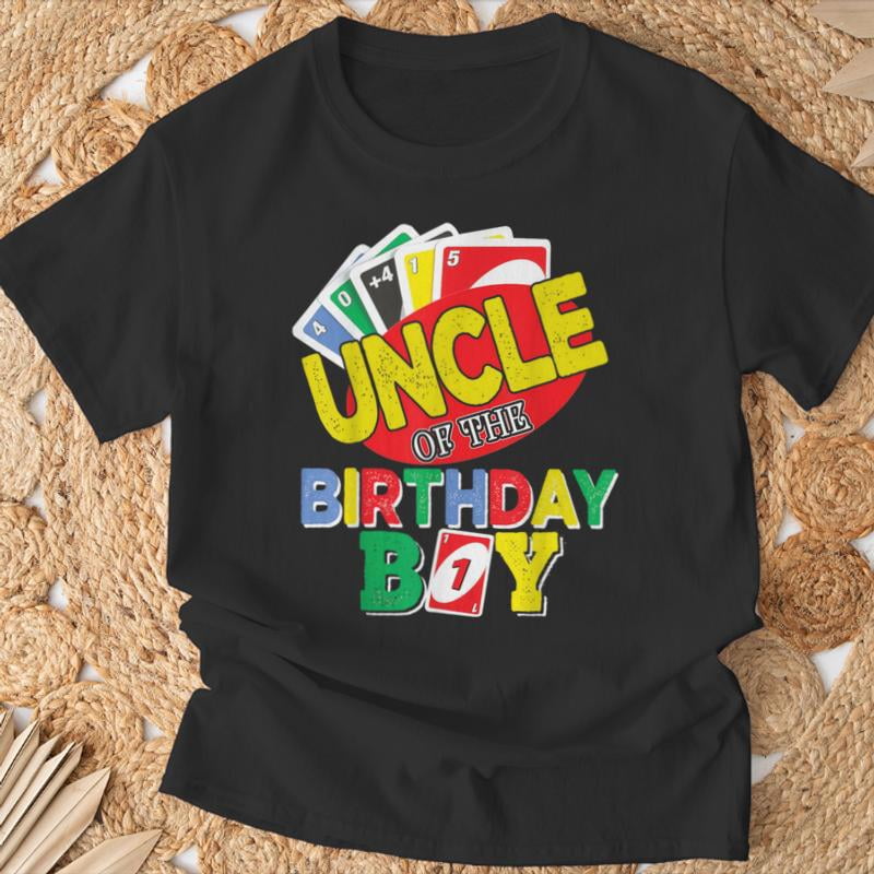Uncle Of The Uno Birthday Boy Uno Birthday Boy TShirt