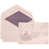 JAM Paper Wedding Invitation Set, Large, 5 1/2 x 7 3/4, Colorful Princess Set, Purple Card with Purple Lined Envelope, 100/pack
