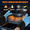 thumbnail image 2 of Guantes de silicona para horno Guantes de horno resistentes al calor Guantes de horno resistentes Guantes de cocina suaves con forro de algodón de silicona Guantes de cocina y de cocina impermeables, 2 of 5