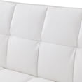 thumbnail image 3 of Loft Lyfe Swaine Leather Pu Sofa Bed Convertible Tufted With Storage, White, 3 of 10