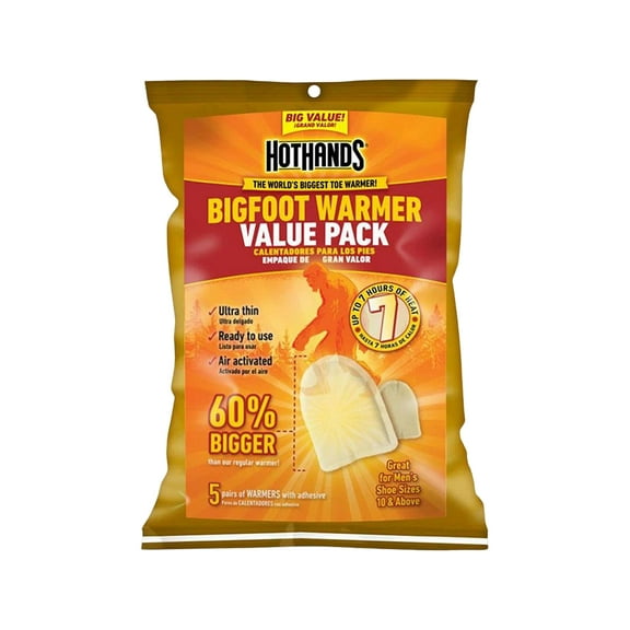 HotHands Adhesive Bigfoot Toe Warmers 5 Pairs
