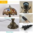 thumbnail image 5 of Orinova Tiffany Style Table Lamp Rose Bedside Desk LED Lamp Shades Bedroom Stained-Glass 18.1'' Height Multi-color, 5 of 8