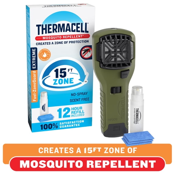 Thermacell Fuel-ZoneGuard Extreme Fuel Powered Mosquito Repeller with 12-Hr Refill, Green