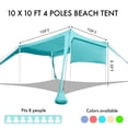 thumbnail image 3 of Toldo de playa Easierhike 305 x 305 cm con protección UPF50+, 3 of 6