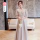 thumbnail image 1 of Ropa de dama de honor de boda, vestido de dama de honor de grupo de Hermanas Simple y atmosférico, temperamento femenino, vestidos de noche delgados, 1 of 5