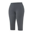 thumbnail image 4 of Women‘s Capri Dress Pants Mid Waist Slacks Stretchy Cuff Pants, 4 of 9