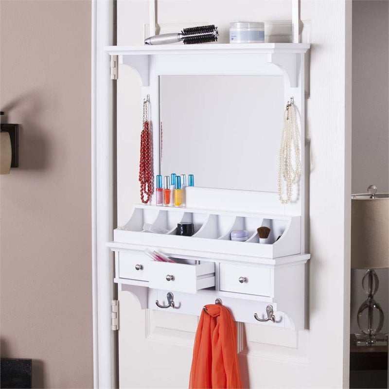Southern Enterprises Darla OvertheDoor Makeup Mirror Organizer