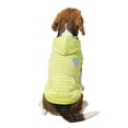 thumbnail image 4 of Oodles Green Love Snacks Striped Knit Bubble Hem Spring Dog Hoodie, Medium, 4 of 12