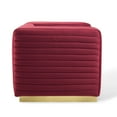 thumbnail image 4 of Modway Charisma Channel Tufted Performance Velvet Accent Armchair in Maroon, 4 of 9
