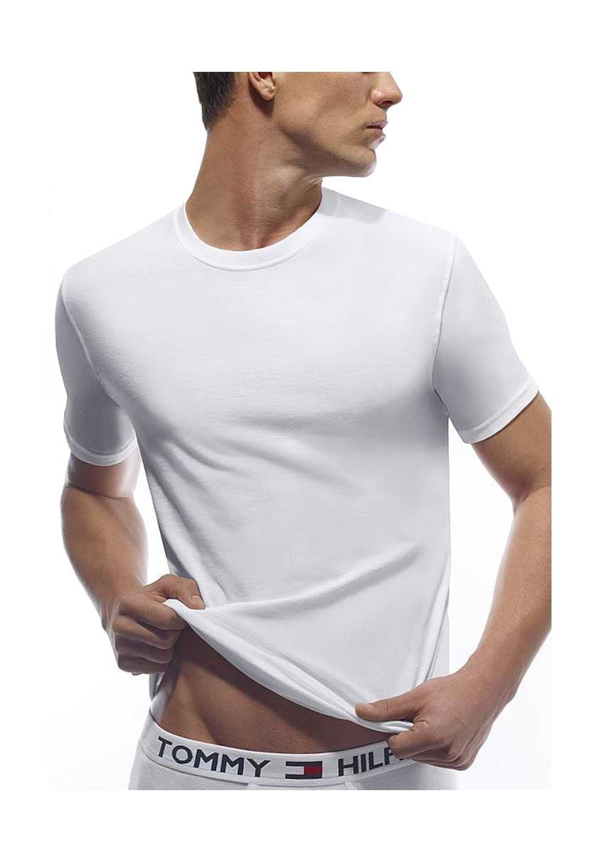 Tommy Hilfiger 4 Pack V-Neck White Undershirt Tee Men Underwear Cotton ...