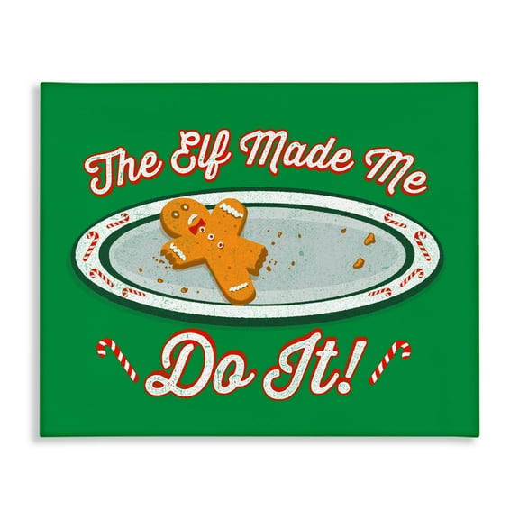 Stupell Industries Elf Made Me Do It Canvas Wall Art design by Jedco Brands, Inc., 16 x 20