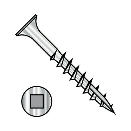 

12-8X4 1/2 Bugle Square Recess Course Thread Type 17 Point Deck Screw 18-8 Stainless Steel (Pack Qty 500) BC-12727DQG188