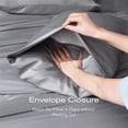 thumbnail image 6 of Tencel Sheet Set  Size,  Eucalyptus Lyocell, Breathable & Cooling , Deep Pocket Up to 15 Inch, Silky Soft, Ideal for  s - 3 count (, Light Grey), 6 of 6