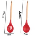 thumbnail image 2 of Los utensilios de cocina 2pcs fijaron en la manija de madera redonda, apto para lavavajillas sin BPA resistente al calor antiadherente, 2 of 5