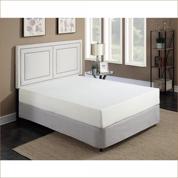 Mattresses 10 in. Twin-XL Gel Memory Foam Mattress Bed in a Box with Breathable Aloe Vera Cover | White | Polyester