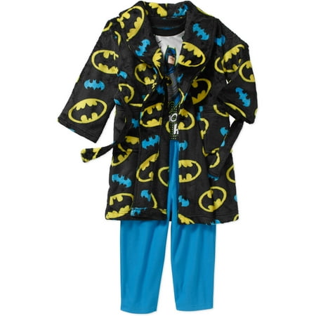 Batman Toddler Boy Robe and Pajama 3-Piece Sleepwear Gift ...