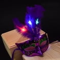 thumbnail image 1 of Limited time offer!Women Venetian LED Mask Masquerade Fancy Dress Party Princess Feather Masks, 1 of 2