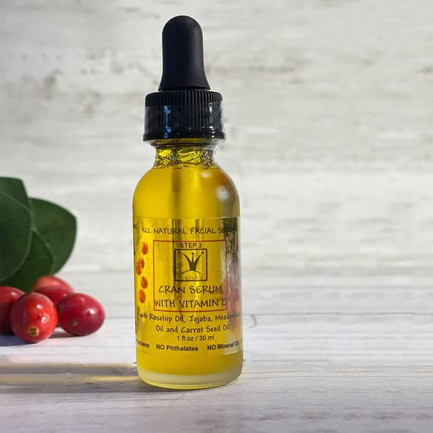 Queen B Cran Serum Firming Toning Natural Face Serum with Vitamin C 1oz