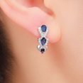 thumbnail image 2 of Clip On Hoop Earrings Featuring Vintage Magazine Style and Blue Zircon, 2 of 6