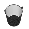 thumbnail image 3 of Balery White Pineapples Round Laundry Basket with Handles Waterproof Freestanding Laundry Hamper for Clothes Toys in the Dorm and Family-Small, 3 of 8