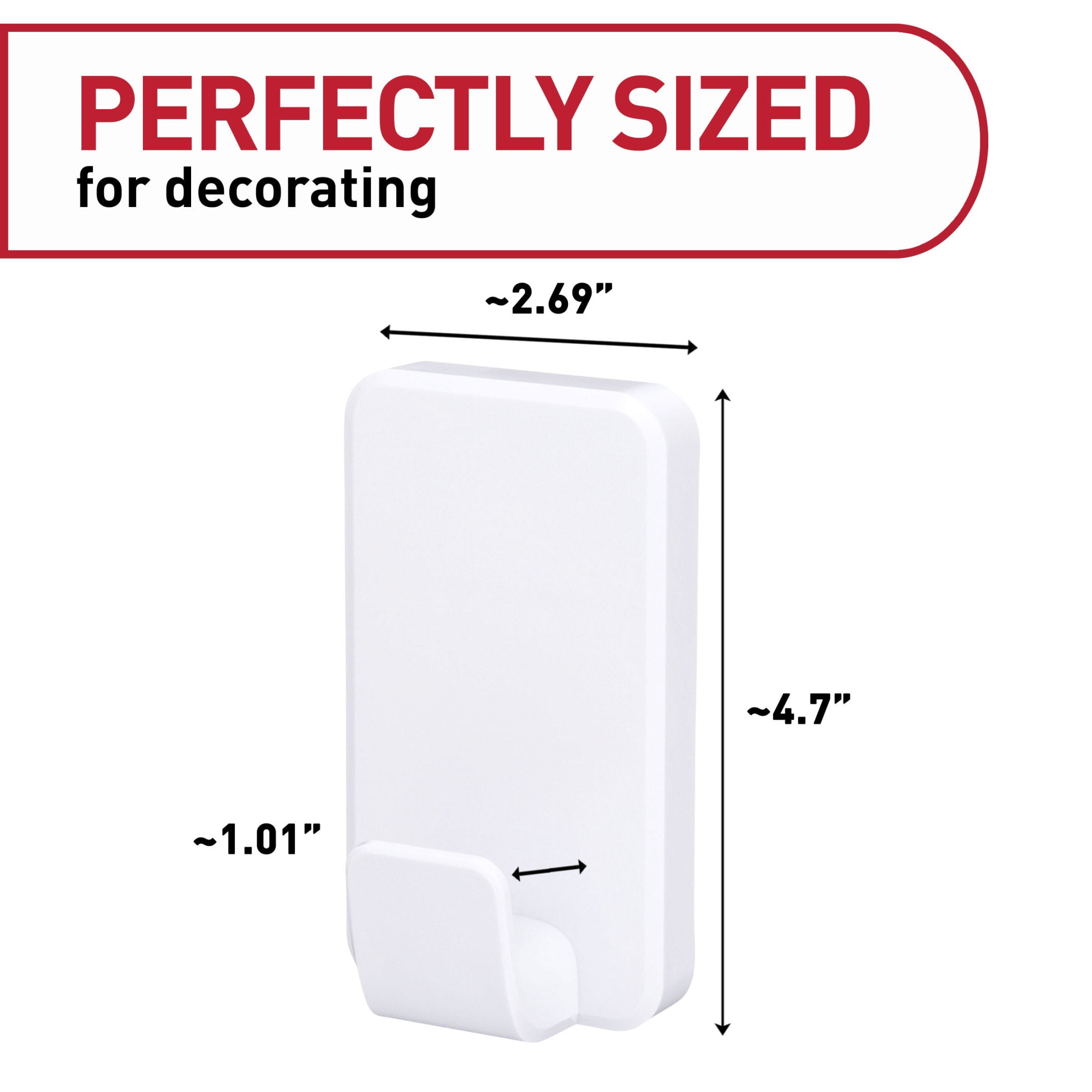 (2 pack) Command 15 lb XL Heavyweight Hook, White, 1 Wall Hook, Damage-Free Hanging