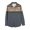 thumbnail image 4 of QASIEATN Tops for Women Long Sleeve Mexican Blouses Print Western Button Down Dress Shirt Summer Blouse Fashion Clothing, 4 of 8