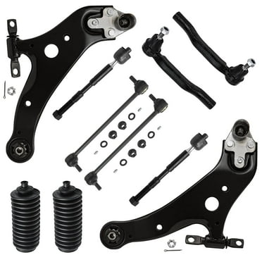 Detroit Axle - 10pc Front End Suspension Kit for Toyota 2011-2020 Sienna 2 Lower Control Arms with Ball Joints 4 Inner Outer Tie Rods 2 Sway Bar Links 2 Boots Replacement