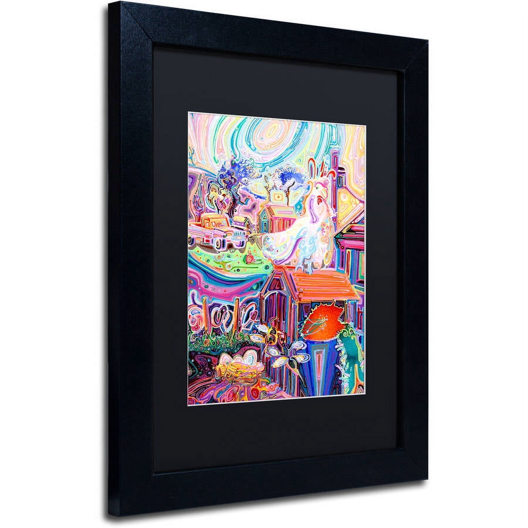 Trademark Fine Art "Poppycock" Canvas Art by Josh Byer, Black Matte, Black Frame