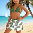 thumbnail image 4 of Bigetiay Girls 2 Piece Swimwear Tropical Print Bikini Set with Cover up Skirts, Size 4-5 Years, 4 of 6