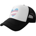 thumbnail image 2 of Transgender Heart Gift LGBT Trucker Hat Women Mesh Baseball Cap Cowboy Hat Men Dad Hat AdjustableHat Black, 2 of 8