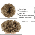 thumbnail image 3 of MORICA 1PCS Messy Bun Hair Scrunchies Curly Wavy Heat Ponytail Synthetic Chignon for Women Updo Hairpiece Ash Blonde & Lightest Blonde, 3 of 7