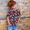 thumbnail image 2 of VNKIDY Boys Girls Kids American Flag Hot Dog Popcorn Ice Cream Star Graphic Print T-Shirts Casual Short Sleeve Crewneck Tees For Independence Day Festival Daily Wear Black 4-5 Years, 2 of 4