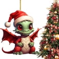 thumbnail image 2 of CoreLiving Christmas Dragon Ornaments for Tree, Set of Cute Cartoon Dragon Baby Decorations, 3.15 Inch Glossy Acrylic Holiday Decor for Indoor Home Xmas Gifts, 2 of 7