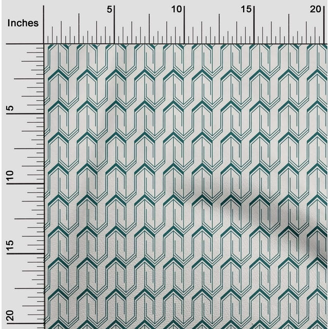 oneOone Coton Flex Foncé Bleu Sarcelle Tissu Flèche Géométrique Robe Tissu Tissu Imprimé par la Cour 40 Pouces de Large