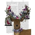 thumbnail image 2 of Fab Funky 15x18 Black Ornate Wood Framed with Double Matting Museum Art Print Titled - Deer Birdkeeper, Tropical Bird Cages, 2 of 4