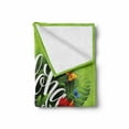thumbnail image 2 of Aloha Soft Flannel Fleece Blanket, Hawaiian Cursive Lettering with Butterflies Flowers and Toucan Leafy Tropical Design, Cozy Plush for Indoor and Outdoor Use, 70" x 90", Multicolor, by Ambesonne, 2 of 6