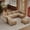 Desert Beige, variant on 124" Modern Cloud Modular Sectional Sofa, 8-Seater U-Shaped Chenille Couch with Storage Ottoman and USB Charging Ports for Living Room