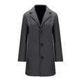thumbnail image 5 of Inleife Women's New Fashionable Coats Solid Color Lapel Double Buckle With Pockets Woolen Coat Jacket, 5 of 6