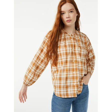 Free Assembly Women's Button-Front Shirt