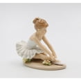 thumbnail image 3 of Ceramic Ballerina Dancer Figurine 4.5" Stretching Position Gift Her, 3 of 3