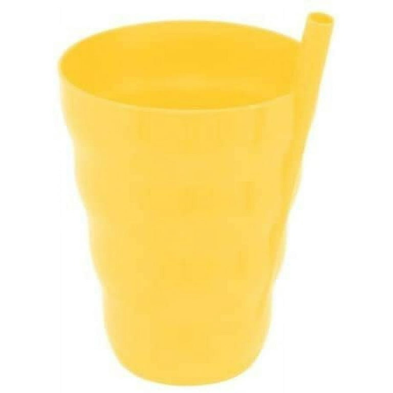 4 Set Cup with Straw 8 oz. Plastic Cup with Built in Straw Kids Assorted Colors