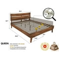 thumbnail image 2 of Acacia Aurora Bed Frame with Headboard Solid Wood Platform Bed, Queen Bed Frame, Scandinavian Signature Wood Bed Compatible with All Mattress Types, Non-Slip and Noise-Free, Walnut, 2 of 8