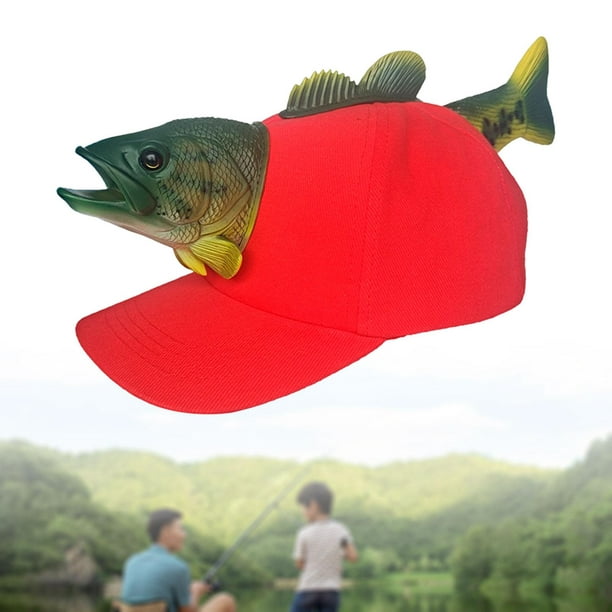 Novelty Baseball Cap Fish Hat for Men Women Party Adjustable Baseball Hat  Animal Red M