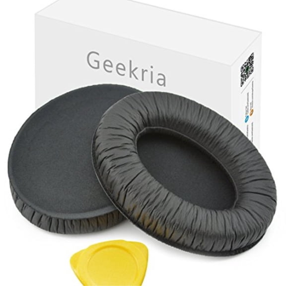 Geekria QuickFit Replacement Ear Pads for Sennheiser HD448, HD449, HD418, HD419, HD428, HD429, HD439, HD438 Headphones Ear Cushions, Headset Earpads, Ear Cups Cover Repair Parts (Black)