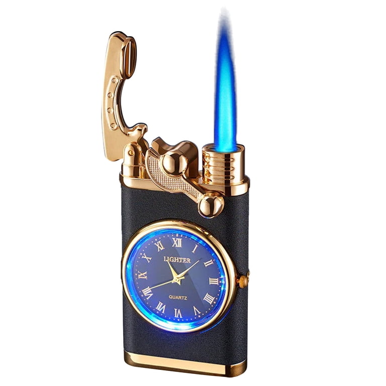 stylish lighter for cigarette Windproof Lighter Vintage Watch Bezel Jet Flame Torch My Order 3 Inch Retro  Cigar Lighter Small Vintage Lighter Stylish Windproof Lighter Digital